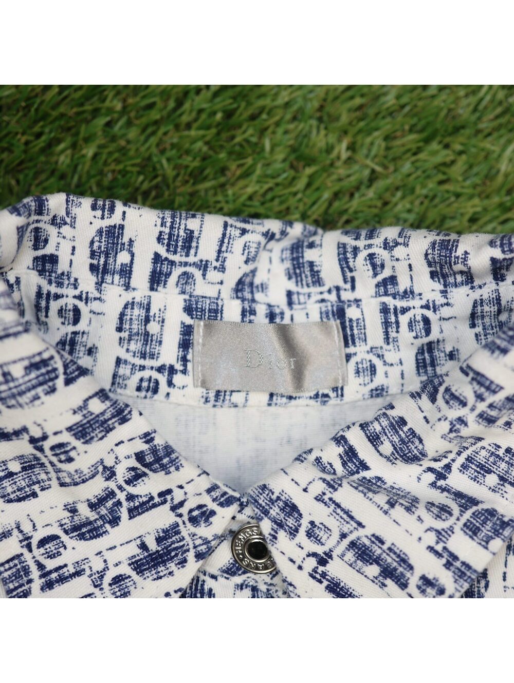 Monogram Print Button-Up Shirt - Picture 2 of 5